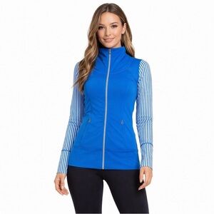 Lululemon Athletica Blue Jacket with Striped Sleeves